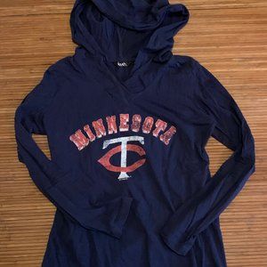 MN Twins Hooded Long Sleeve Light Sweatshirt S